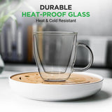 4 Pcs. Of Clear Glass Coffee Mug - Elegant Clear Glasses With Convenient Handles, For Hot And Cold Drinks