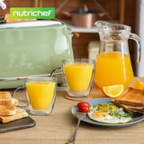 4 Pcs. Of Clear Glass Coffee Mug - Elegant Clear Glasses With Convenient Handles, For Hot And Cold Drinks