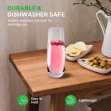 2 Pcs. Of Crystal-Clear Stemless Wine Glass - Ultra Clear, Elegant Clear Wine Glasses, Machine Made Top
