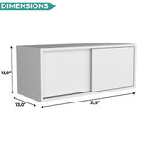 Note 32-Inch Wide Wall Storage Cabinet with Sliding Doors, Compact Wall-Mounted Storage Option for Bedroom, Office, Living Room or Garage Organization