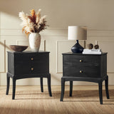 Dominique 28"Tall Solid Wood Nightstand with Hidden Outlet(Optional Types)