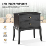 Dominique 28"Tall Solid Wood Nightstand with Hidden Outlet(Optional Types)
