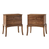 Dominique 28"Tall Solid Wood Nightstand with Hidden Outlet(Optional Types)