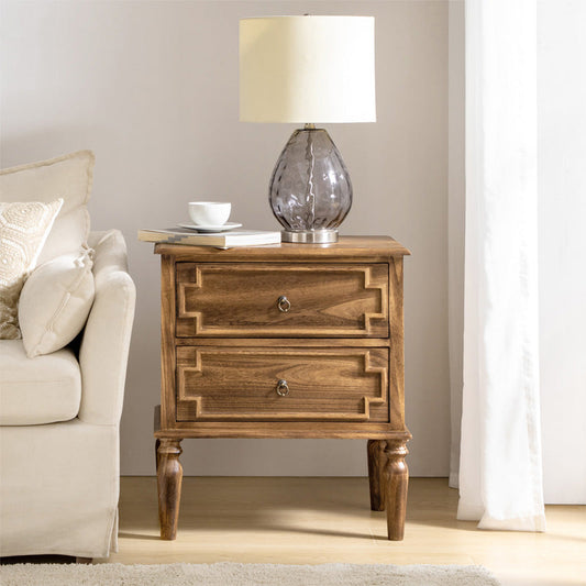 Joah 28"Tall Farmhouse 2-Drawer Nightstand with Built-in Charging(Optional Types)