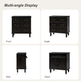 Galatea 3-Drawer Rustic Nightstand with Charging Station(Optional Types)