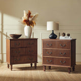 Galatea 3-Drawer Rustic Nightstand with Charging Station(Optional Types)