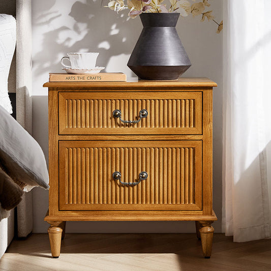 Farmhouse Solid Wood Nightstand (Optional Types)