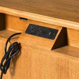 Farmhouse Solid Wood Nightstand with Fluted Drawer(Optional Types)