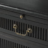 Farmhouse Solid Wood Nightstand with Fluted Drawer(Optional Types)