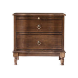 Solid Wood 2 Drawer Nightstand with Charging Ports & Pull-Out Shelf(Optional Types)