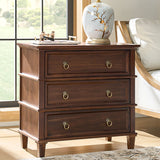 Jules Classic Solid Wood 3-Drawer Nightstand with USB Ports