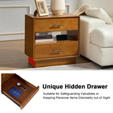 Yoel Hidden Drawer Nightstand with Built-in Outlets(Optional Types)