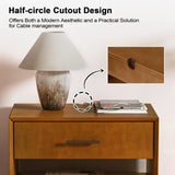 Yoel Hidden Drawer Nightstand with Built-in Outlets(Optional Types)
