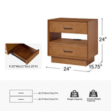 Yoel Hidden Drawer Nightstand with Built-in Outlets(Optional Types)