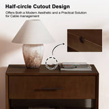 Yoel Hidden Drawer Nightstand with Built-in Outlets(Optional Types)
