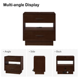 Yoel Hidden Drawer Nightstand with Built-in Outlets(Optional Types)