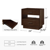 Yoel Hidden Drawer Nightstand with Built-in Outlets(Optional Types)