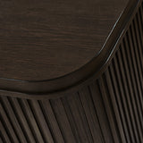 Modern Solid Wood Fluted Nightstand with USB & Oak Texture