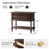 Multi-Functional Traditional Wood Nightstand with Open Shelf