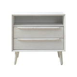 Lilian 2 - Drawer Mid Century Nightstand with Built-in Outlets(Optional Types)