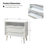 Lilian 2 - Drawer Mid Century Nightstand with Built-in Outlets(Optional Types)