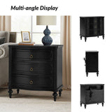 Bernhard 3-Drawer Traditional Style Nightstand Chest with Built-In Outlets(Optional Types)