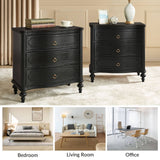 Bernhard 3-Drawer Traditional Style Nightstand Chest with Built-In Outlets(Optional Types)