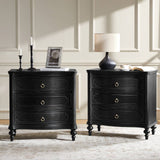 Bernhard 3-Drawer Traditional Style Nightstand Chest with Built-In Outlets(Optional Types)