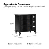Bernhard 3-Drawer Traditional Style Nightstand Chest with Built-In Outlets(Optional Types)
