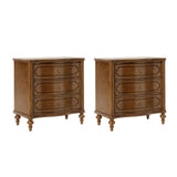 Bernhard 3-Drawer Traditional Style Nightstand Chest with Built-In Outlets(Optional Types)