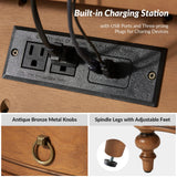 Bernhard 3-Drawer Traditional Style Nightstand Chest with Built-In Outlets(Optional Types)