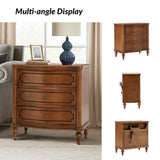 Bernhard 3-Drawer Traditional Style Nightstand Chest with Built-In Outlets(Optional Types)