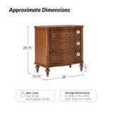 Bernhard 3-Drawer Traditional Style Nightstand Chest with Built-In Outlets(Optional Types)
