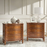 Bernhard 3-Drawer Traditional Style Nightstand Chest with Built-In Outlets(Optional Types)