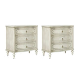 Bernhard 3-Drawer Traditional Style Nightstand Chest with Built-In Outlets(Optional Types)