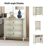 Bernhard 3-Drawer Traditional Style Nightstand Chest with Built-In Outlets(Optional Types)