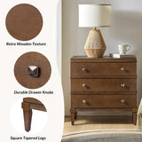 Lorenz Transitional 3-Drawer Nightstand with Charging Station(Optional Types)