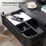 Yolanda Large 3-Drawer Nightstand with Hidden Storage(Optional Types)