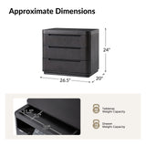 Yolanda Large 3-Drawer Nightstand with Hidden Storage(Optional Types)