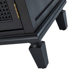 Camilo 27" Tall Arched Faux Rattan Nightstand With Built-In Outlets(Optional Types)