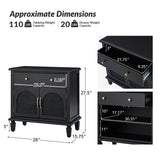 Camilo 27" Tall Arched Faux Rattan Nightstand With Built-In Outlets(Optional Types)