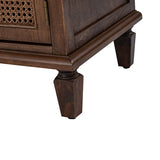 Camilo 27" Tall Arched Faux Rattan Nightstand With Built-In Outlets(Optional Types)