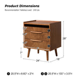 Janet 3 - Drawer Nightstand(Optional Types)