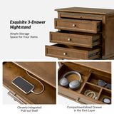 Galatea 3 - Drawer Nightstand Chest with Built-In Outlets(Optional Types)
