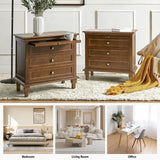 Galatea 3 - Drawer Nightstand Chest with Built-In Outlets(Optional Types)
