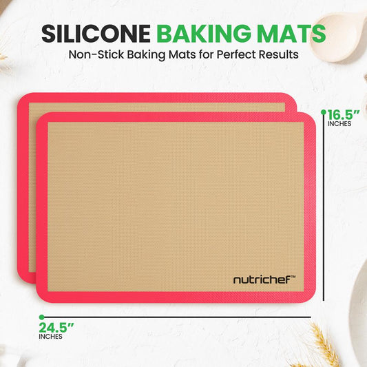 Silicone Baking Sheet - Reusable, Easy & Convenient, Nonstick Matt Used For Oven - (Red)