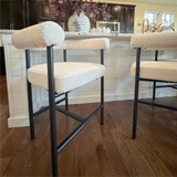 New York 24" Boucle Counter Stool with Arms (1-Piece)