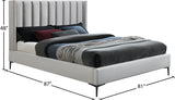 Nadia Velvet Bed - Luxe Wingback Design with High Tufted Headboard and Matte Black Metal Legs
