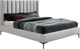 Nadia Velvet Bed - Luxe Wingback Design with High Tufted Headboard and Matte Black Metal Legs
