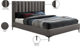 Nadia Velvet Bed - Luxe Wingback Design with High Tufted Headboard and Matte Black Metal Legs